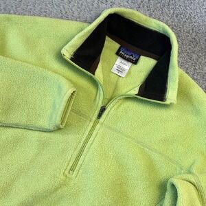 Patagonia Synchilla Fleece Pullover 1/4 Zip Lime Green Womens Large Outdoor Cozy